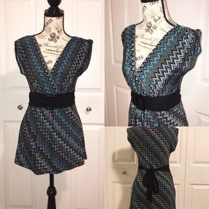 Zig Zag Teal Blouse by Wrapper